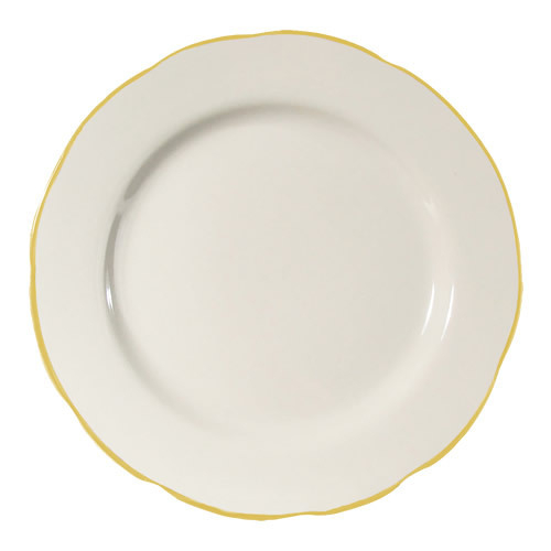 CAC China SC-5G 5.5" Dia. Gold Band and American White Ceramic Round Seville Plate (3 Dozen Per Case)