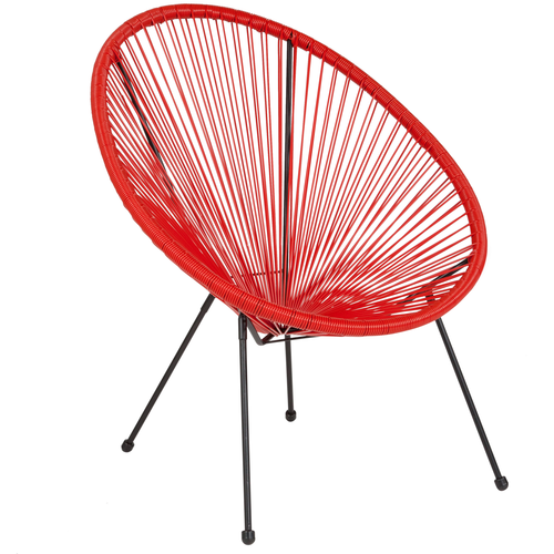 Flash Furniture TLH-094-RED-GG Red Steel Frame Valencia Oval Comfort Series Lounge Chair