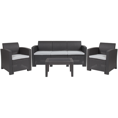 Flash Furniture DAD-SF-113T-DKGY-GG 67.530 Dark Gray Outdoor Patio Set