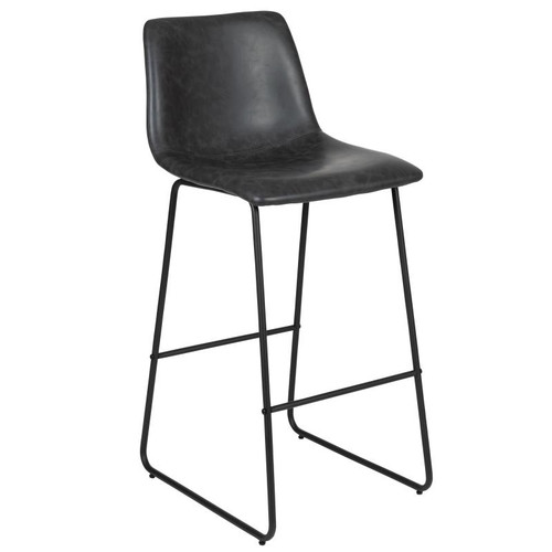Flash Furniture 2-ET-ER18345-30-GY-GG 300 Lbs. Gray LeatherSoft Seat and Back Bar Stool