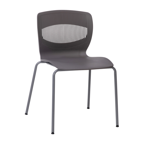 Flash Furniture RUT-NC618-GY-GG Gray Plastic Stack Chair with Black Powder Coated Sled Base Frame HERCULES Series Commercial Grade