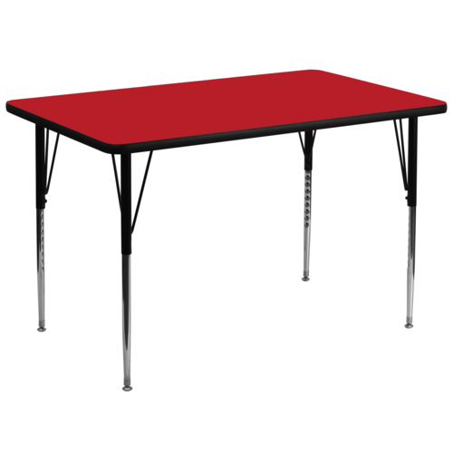 Flash Furniture XU-A3672-REC-RED-H-A-GG 36" W Red Rectangle Laminate Activity Table