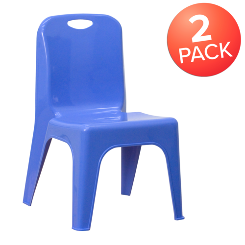 Flash Furniture 2-YU-YCX-011-BLUE-GG Blue Polypropylene Whiteney Stacking Chair