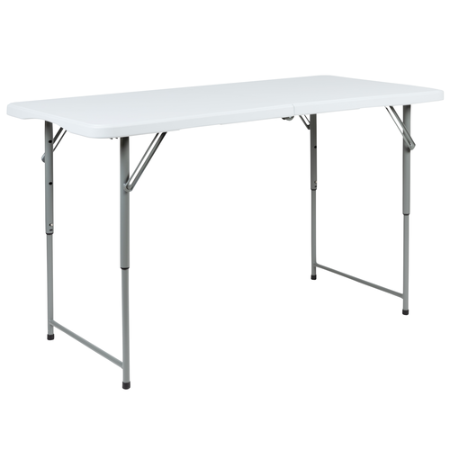 Flash Furniture RB-2448ADJ-2-GG 47.5" W Granite White Plastic Bi-Fold Folding Table