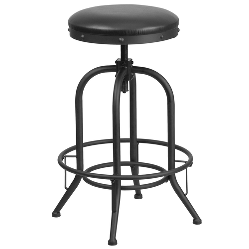 Flash Furniture ET-BR542-230-GG Black LeatherSoft 30" H Seat Height Swivel Bar Stool
