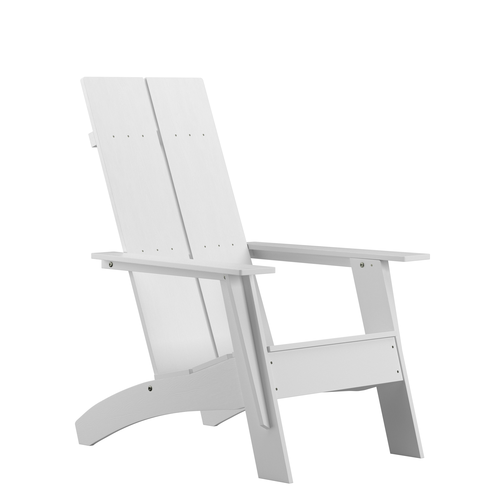 Flash Furniture JJ-C14509-WH-GG 30.5" W White All-Weather Poly Resin Wood Sawyer Modern Adirondack Chair