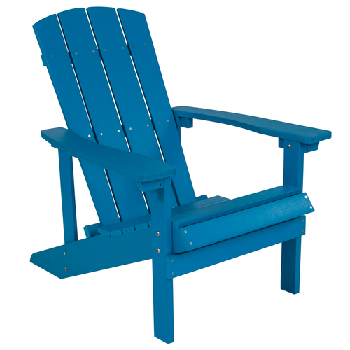 Flash Furniture JJ-C14501-BLU-GG 350 Lbs. Blue Weather-Resistant Polystyrene Frame Adirondack Chair