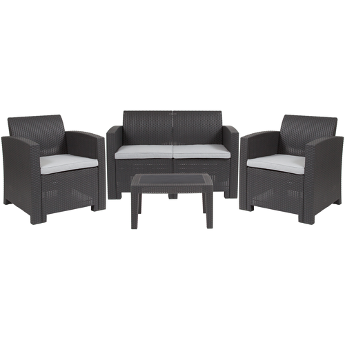 Flash Furniture DAD-SF-112T-DKGY-GG 47" W x 30" H Dark Gray Outdoor Patio Set
