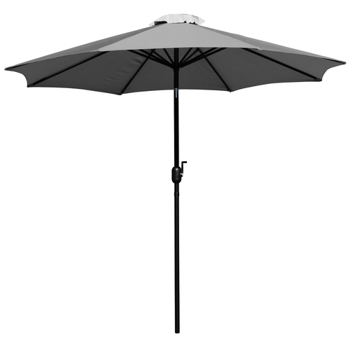Flash Furniture GM-402003-GY-GG 9' Gray Aluminum Pole Round Top Patio Umbrella