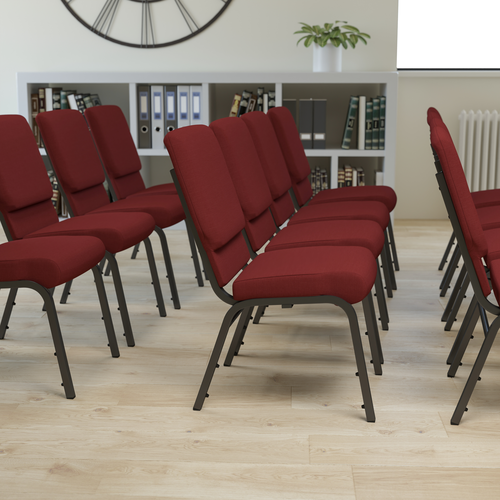 Flash Furniture PCHT185-104 Maroon Steel Frame Stacking Advantage Chair