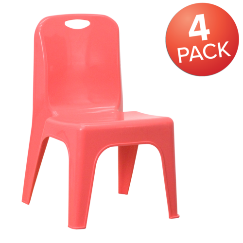 Flash Furniture 4-YU-YCX4-011-RED-GG Red Polypropylene Whiteney Stacking Chair