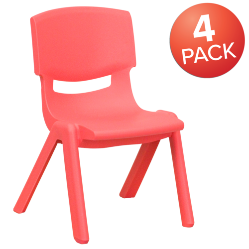 Flash Furniture 4-YU-YCX4-003-RED-GG Red Polypropylene Whiteney Stacking Chair