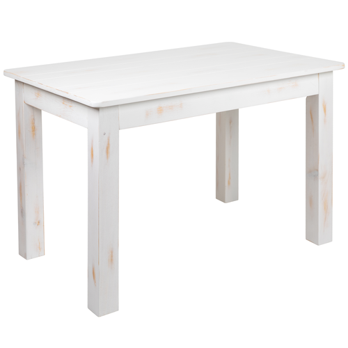 Flash Furniture XA-F-46X30-WH-GG 46" W Antique Rustic White Rectangular Hercules Series Farm Dining Table