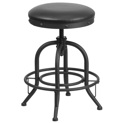 Flash Furniture ET-BR542-224-GG Black LeatherSoft 24" H Counter Height Swivel Bar Stool