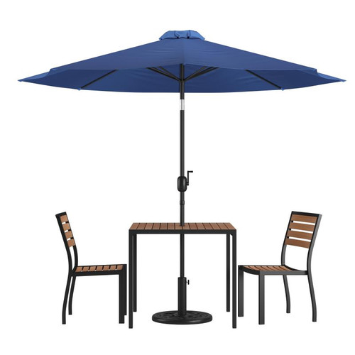 Flash Furniture XU-DG-810060362-UB19BNV-GG 35.25" W x 29.5" H Square Patio Dining Table Set