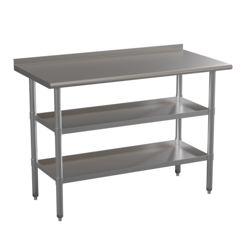 Flash Furniture NH-WT-GU-2448BSP-GG 24" x 48" Hogan Stainless Steel 18 Gauge Work Table