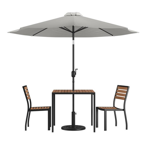 Flash Furniture XU-DG-810060362-UB19BGY-GG 35.25" W x 29.5" H Square Patio Dining Table Set