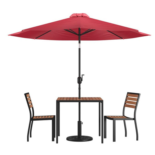 Flash Furniture XU-DG-810060362-UB19BRD-GG 35.25" W x 29.5" H Square Patio Dining Table Set