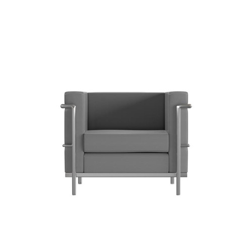Flash Furniture ZB-REGAL-810-1-CHAIR-GY-GG Gray LeatherSoft Straight Arm Hercules Regal Series Chair