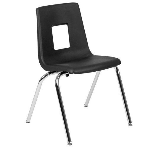 Flash Furniture ADV-SSC-18BLK Black Stackable Polypropylene Seat Chair