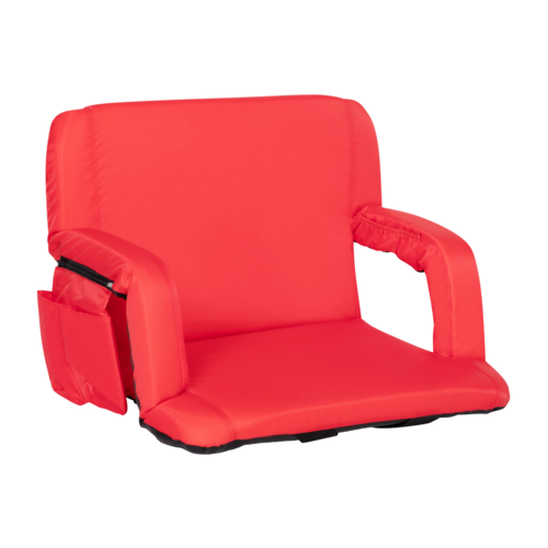 Flash Furniture FV-FA090L-RD-GG 265 Lbs. Red Metal Frame Extra Wide Portable Padded Stadium Bleacher Chair