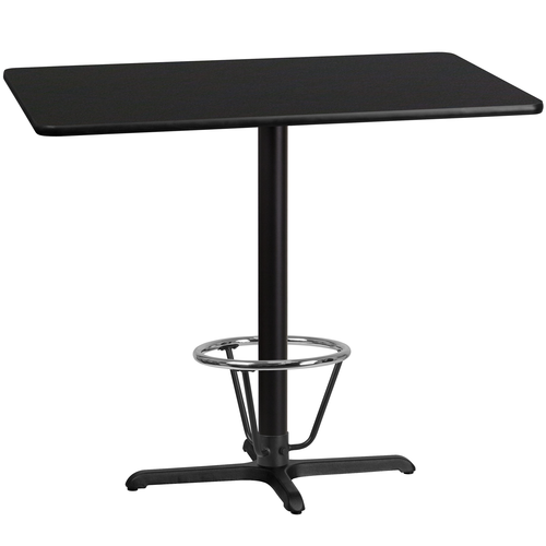Flash Furniture XU-BLKTB-3048-T2230B-3CFR-GG 30" W x 43.12" H Black Laminate Rectangle Table