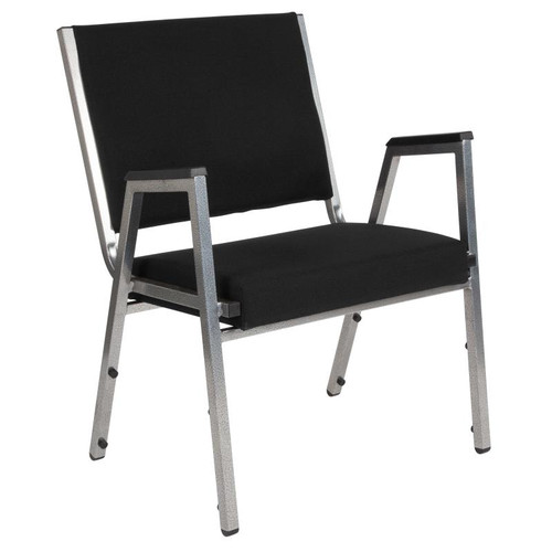 Flash Furniture XU-DG-60443-670-1-BK-GG 1500 Lbs. Black Hercules Series Bariatric Stacking Arm Chair