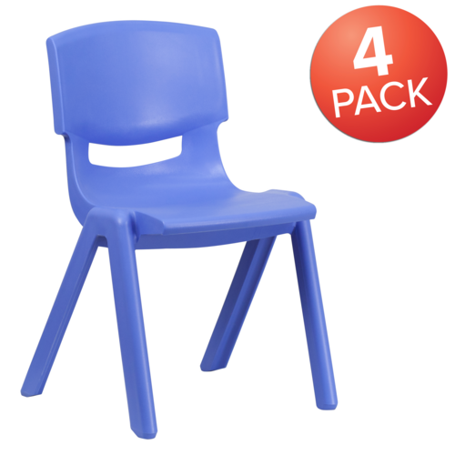 Flash Furniture 4-YU-YCX4-005-BLUE-GG Blue Polypropylene Whiteney Stacking Chair