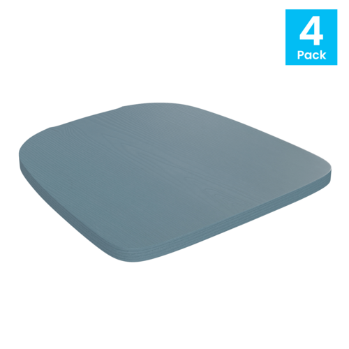 Flash Furniture 4-JJ-SEA-PL01-CB-GG Teal Poly Resin Wood Seat Perry Chair - for Indoor and Outdoor Use