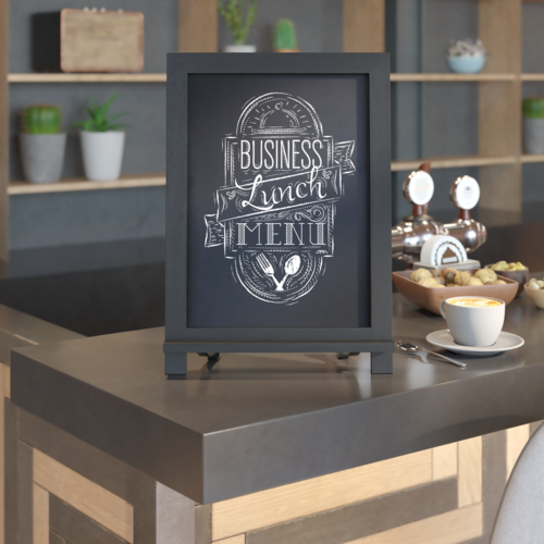 Flash Furniture 10-HFKHD-GDIS-CRE8-722315-GG 12" W Rustic Black Canterbury Magnetic Tabletop Chalkboard (Set of 10)