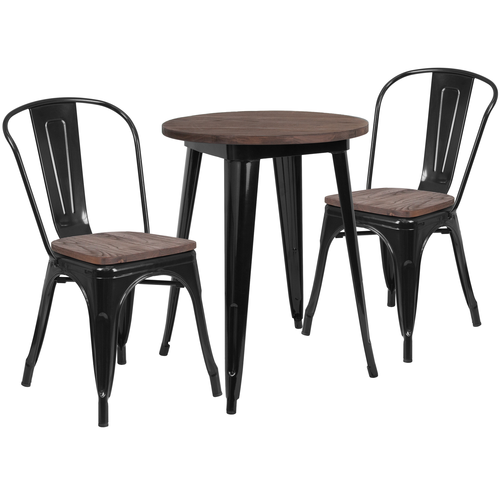 Flash Furniture CH-WD-TBCH-21-GG 24" W x 30.5" H Black Table and Chair Set
