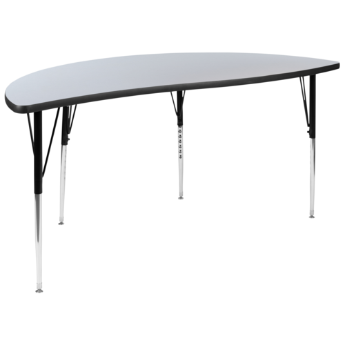 Flash Furniture XU-A60-HCIRC-GY-T-A-GG 30" W Grey Half Round Laminate Activity Table