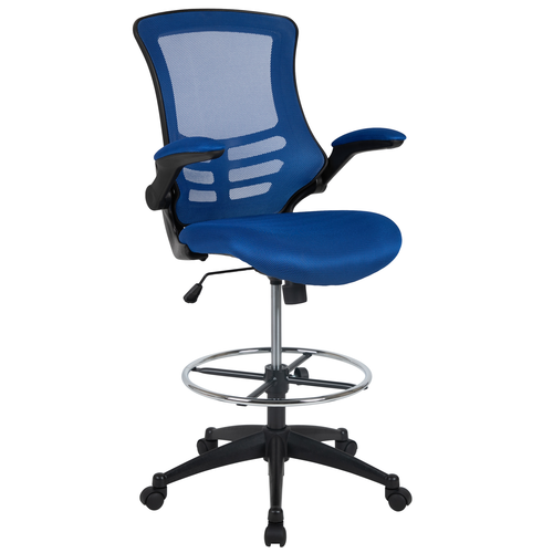 Flash Furniture BL-X-5M-D-BLUE-GG 250 Lbs. Blue Adjustable Height Swivel Drafting Chair