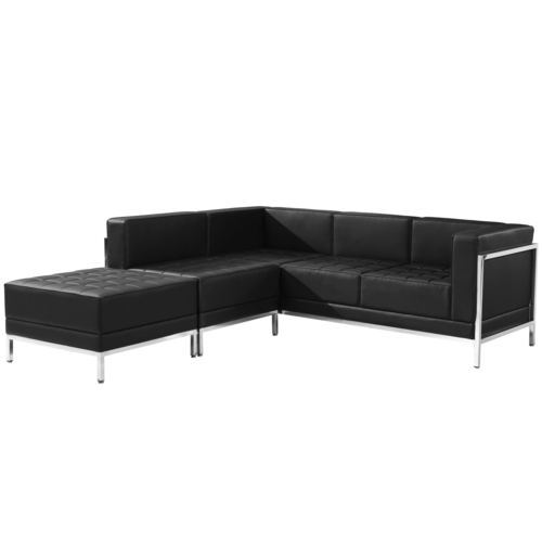 Flash Furniture ZB-IMAG-SET9-GG Black Leather Hercules Imagination Series Sectional