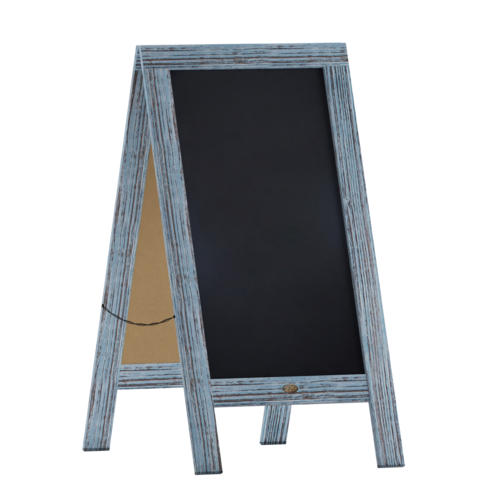 Flash Furniture HGWA-GDIS-CRE8-242315-GG 40" x 20" Vintage Blue A-Frame Canterbury Magnetic Chalkboard Sign