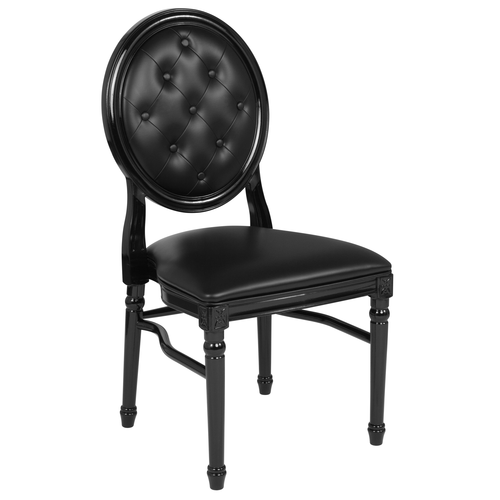 Flash Furniture LE-B-B-T-MON-GG Black Tufted Back Hercules Series King Louis Chair