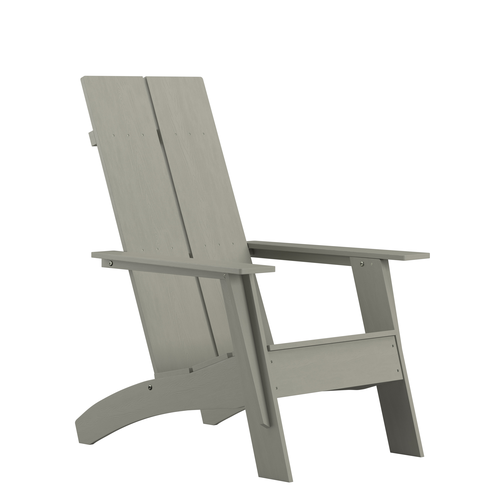 Flash Furniture JJ-C14509-GY-GG 30.5" W Gray All-Weather Poly Resin Wood Sawyer Modern Adirondack Chair