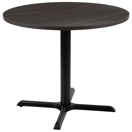 Flash Furniture GC-M-BLK-15-GRY-GG 36" Dia. Rustic Gray Round X-Base Conference Table