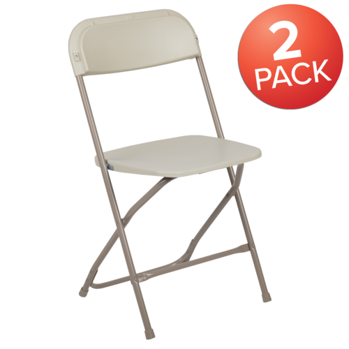 Flash Furniture 2-LE-L-3-BEIGE-GG 17.5" W Beige Hercules Series Premium Folding Chair