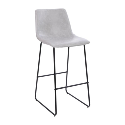 Flash Furniture 2-ET-ER18345-30-LG-GG 300 Lbs. Light Gray LeatherSoft Seat and Back Bar Stool