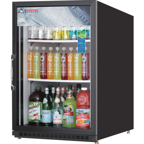 Everest Refrigeration EMGR5B 25" W 1-Section Reach-In Glass Door Merchandiser Refrigerator - 115 Volts