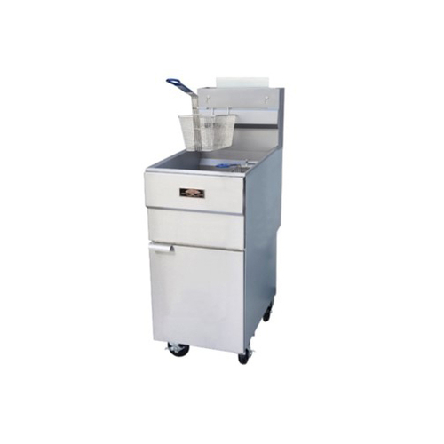 Copper Beech CBF-7070 Lbs. Stainless Steel Front and Galvanized Sides Natural Gas Fryer - 150,000 BTU
