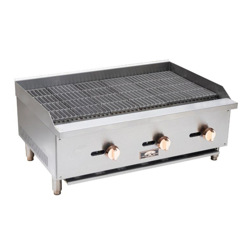 Copper Beech CBRB-16 Stainless Steel Front and Galvanized Sides Countertop Natural Gas Charbroiler - 30,000 BTU