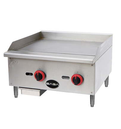 SABA MG-24 24" W x 19" D Stainless Steel Gas Manual Countertop Griddle - 60,000 BTU