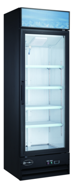 SABA SM-13F 27.13" W Black Hinged Doors 1 Section Freezer Merchandiser - 115 Volts