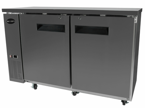 SABA SBB-24-48SS 48.88" W Stainless Steel Solid Door Back Bar Cooler - 115 Volts