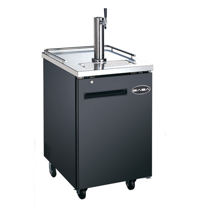 SABA SDD-30-23 23.5" W Black Exterior Flat Top 1 Section Draft Beer Dispenser - 115 Volts