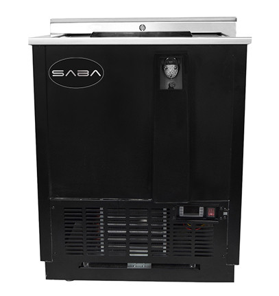 SABA SBC-25B 26.38" W Black Stainless Steel One-Section Bottle Cooler - 115 Volts