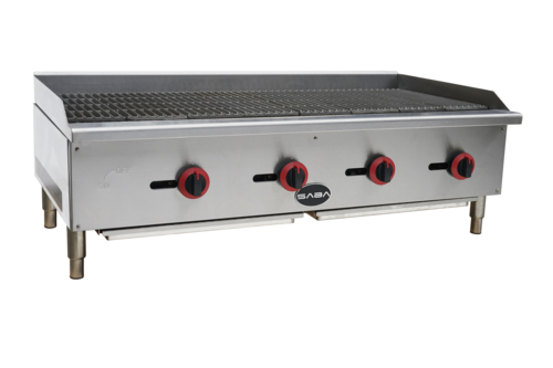 SABA CB-48-NG 48" W Stainless Steel Countertop Natural Gas Radiant Charbroiler - 60,000 BTU