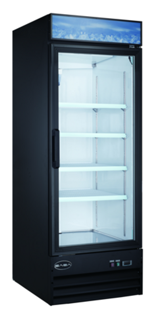 SABA SM-23R 23 Cu. Ft. Black Coated Steel 1-Section Reach-In Refrigerator Merchandiser - 115 Volts